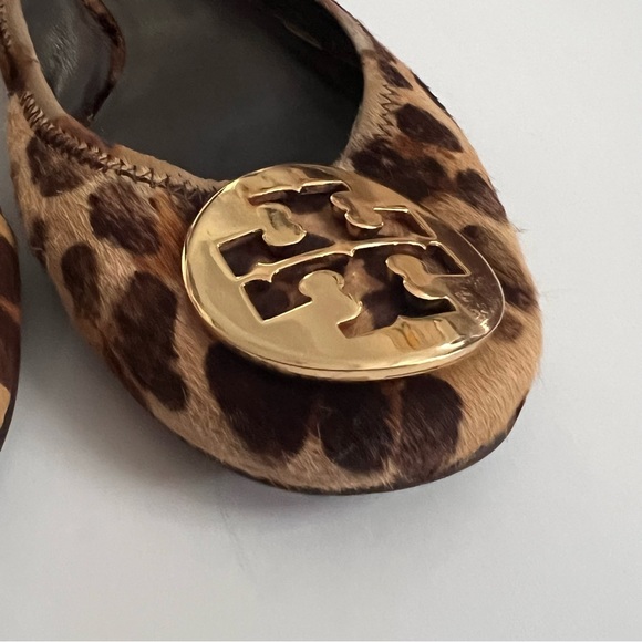 Tory Burch Cheetah Ballet Flats Reva cow hair animal print 7.5 made in Brazil - Picture 5 of 16
